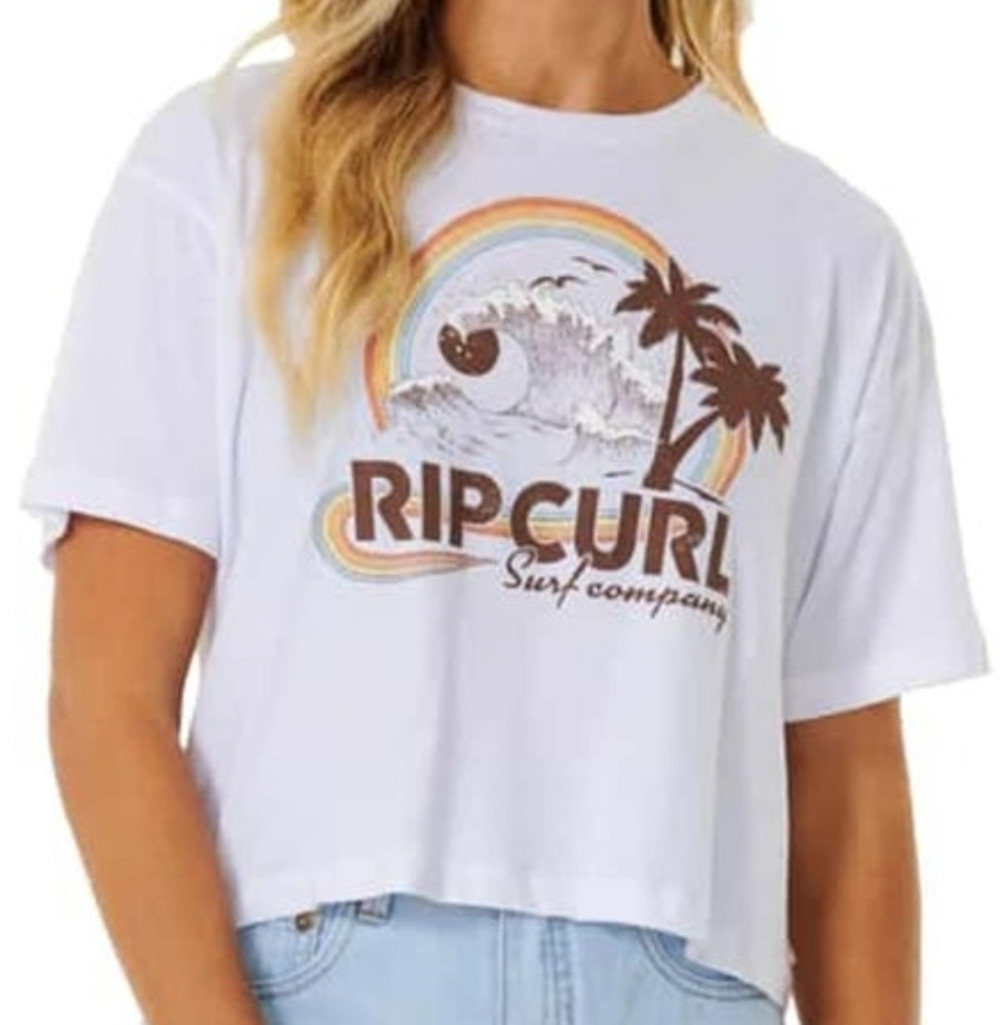 Rip Curl Women's Rainbow Waves Crop T Shirt XL 235
